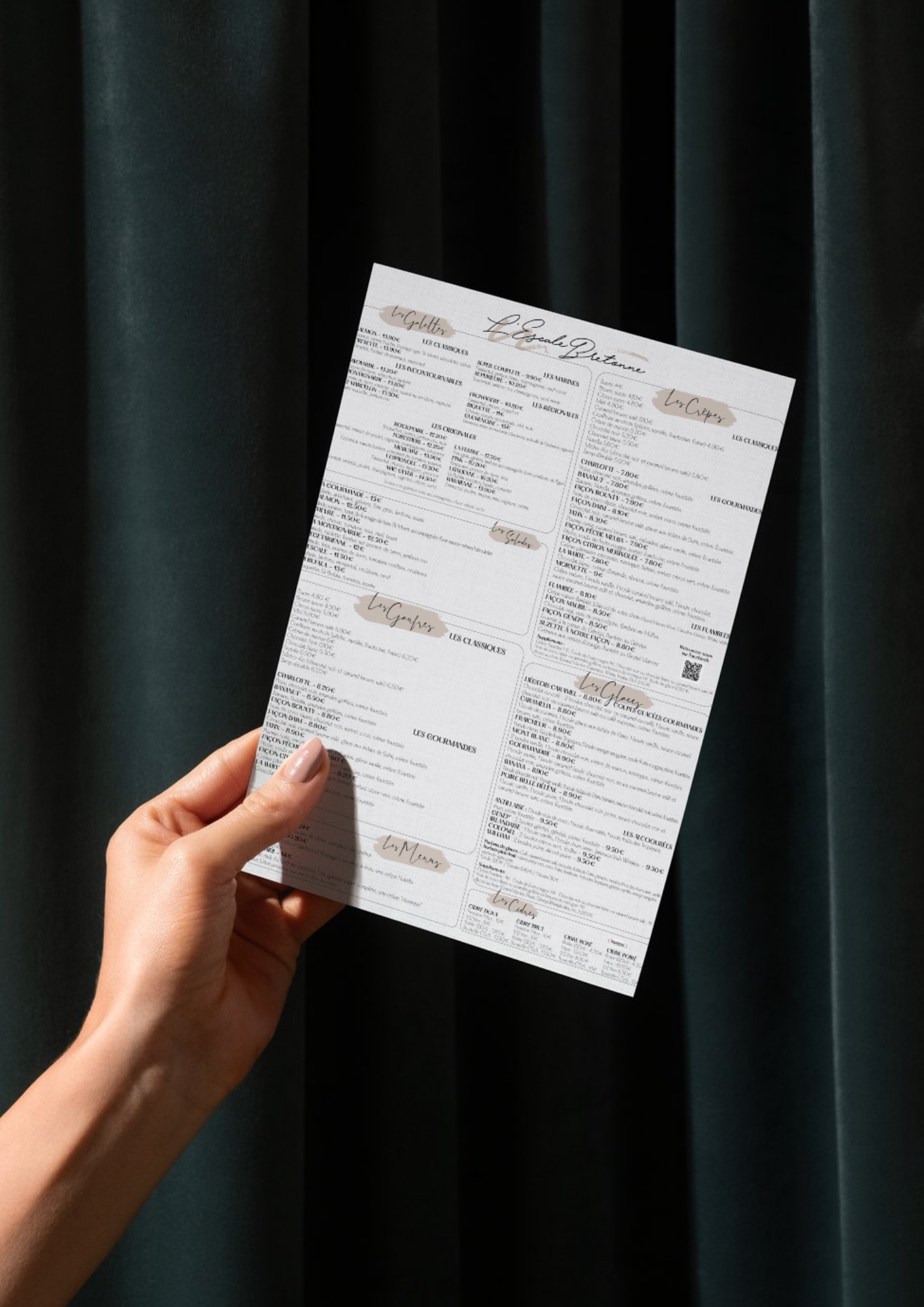Menu Escale Bretonne creation menu restaurant Aix les bains